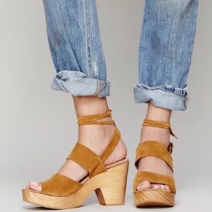 Free People Suede Leather Clogs